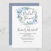 フローラダスティブルーブライダルシャワー 招待状 (正面/裏面)
