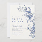 フローラダスティブルーブライダルシャワー 招待状 (正面)