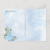 フローラダスティブループリンセス誕生日キンセアニェラ インビテーションポストカード (裏面)