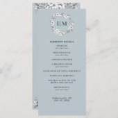 フローラダスティブルーモノグラム結婚式 プログラム (正面/裏面)