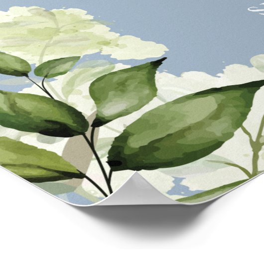 フローラダスティブルー婚約パーティウェルカムサイン ポスター (角)