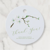 フローラダスティブルー感謝していブライダルシャワーお願い フェイバータグ (正面)