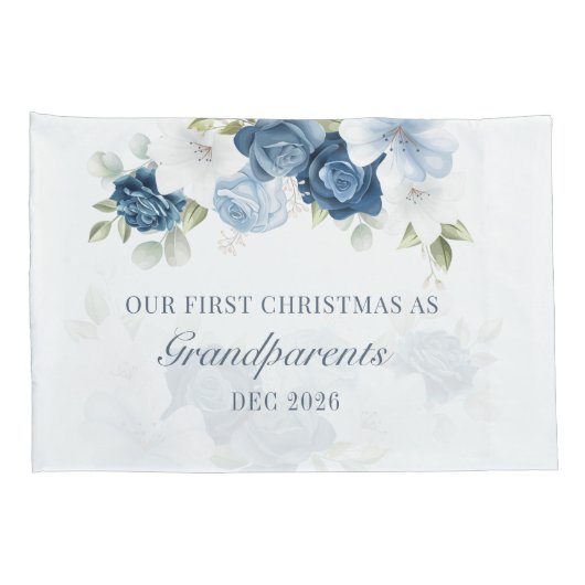 フローラダスティブルー祖父母1stクリスマス 枕カバー (裏面-右)