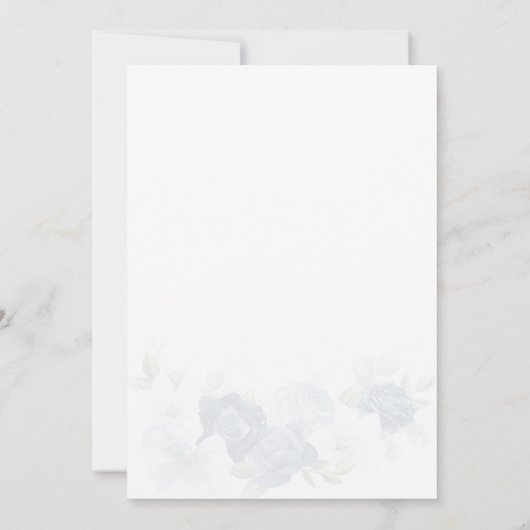 フローラダスティブルー結婚のリハーサルディナー 招待状 (裏面)