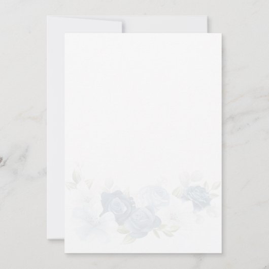 フローラダスティブルー結婚のリハーサルディナー 招待状 (裏面)