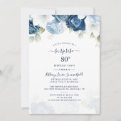 フローラダスティブルー80th誕生日パーティー 招待状 (正面)