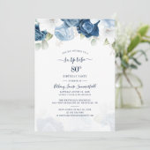 フローラダスティブルー80th誕生日パーティー 招待状 (スタンド正面)