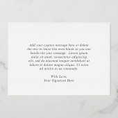 フローラダスティーバラゴールド結婚フォイルのサンキューカード 箔招待状 (裏面)