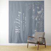 フローラダスティー結婚ブルーの背景 タペストリー (インサイチュ)