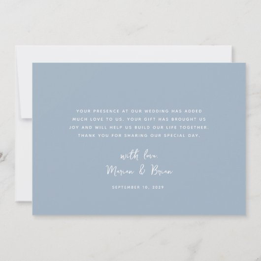 フローラダスティー結婚ブルーサンキューカード サンキューカード (裏面)