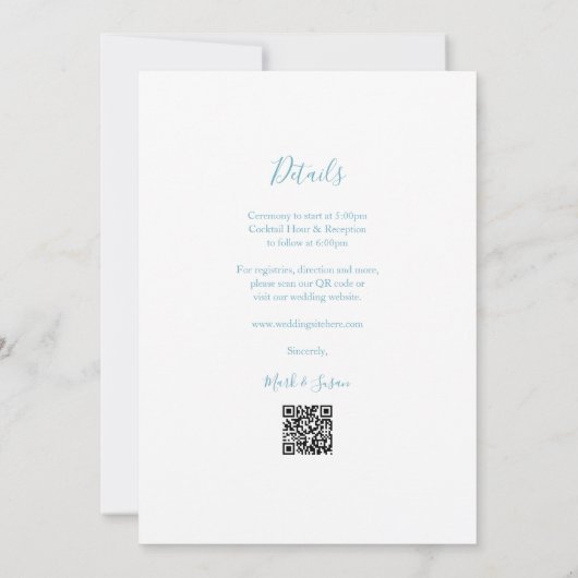 フローラダブルハッピーウェディング中国の招待 招待状 (裏面)