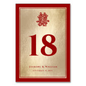 フローラダブルハピネス金中国の箔結婚ズ テーブルナンバー (裏面)