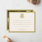 フローラダブル中国のハピネス結婚の感謝 ノートカード (正面/裏面インサイチュ)