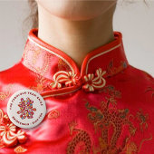 フローラダブル中国のハピ結婚ネスの名前タグ 缶バッジ