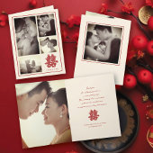 フローラダブル中国のハピ結婚ネスの4枚の写真 サンキューカード