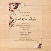 フローラダブル卒業パーティツイン卒業 アクリル招待状 (正面)