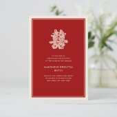 フローラダブル幸せ中国の結婚披露宴 招待状 (スタンド正面)