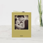 フローラダブル幸せ中国の金ゴールド結婚の写真 サンキューカード (裏面)