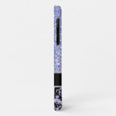 フローラダマスきらきら光るクグリッターブルーシルバーモノグラム Case-Mate iPhoneケース (裏面/左)