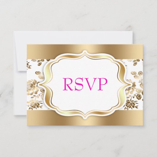 フローラダマスクウェディングRSVP 出欠カード (正面)