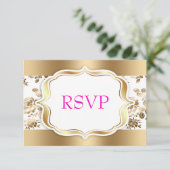 フローラダマスクウェディングRSVP 出欠カード (スタンド正面)