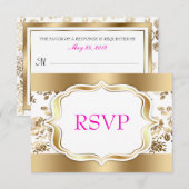 フローラダマスクウェディングRSVP 出欠カード (正面/裏面)
