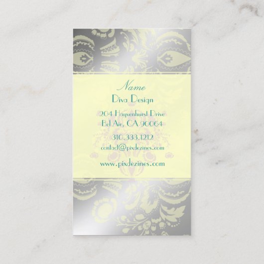 フローラダマスクティール（緑がかった色）/シルバフェイクー 名刺 (裏面)