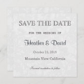 フローラダマスク日付の保存結婚式招待状 セーブザデート (正面/裏面)