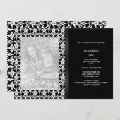 フローラダマスク白黒写真全イベント 招待状 (正面/裏面)