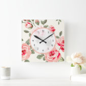 フローラダマスク スクエア壁時計 (ホーム)