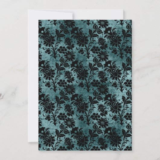 フローラダマスク&レースゴシックブライダルシャワー 招待状 (裏面)