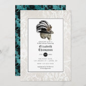 フローラダマスク&レースゴシックブライダルシャワー 招待状 (正面/裏面)