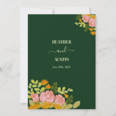 フローラダークグリーン結婚ズありがとう 招待状 (裏面)