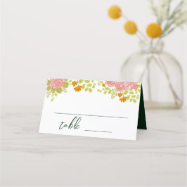 フローラダークグリーン結婚ズ植物学 プレイスカード