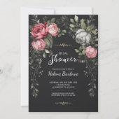 フローラダークゴシックブライダルシャワー 招待状 (正面)
