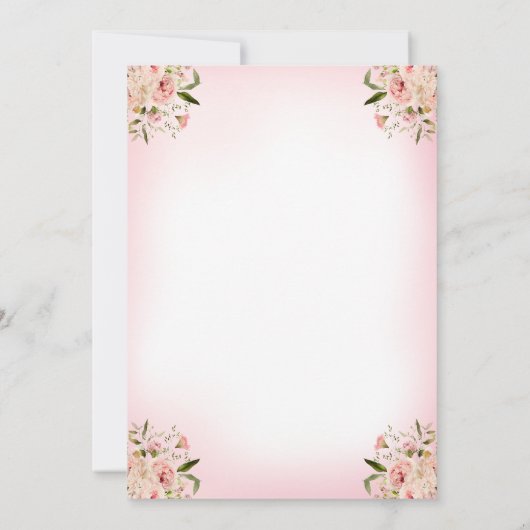 フローラダークスキンバレリーナ誕生日 招待状 (裏面)