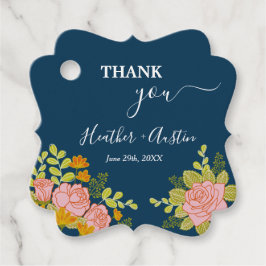 フローラダークネイビー結婚ブルーズ植物学 フェイバータグ