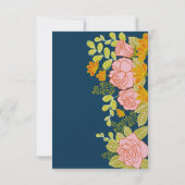 フローラダークネイビー結婚ブルーズ植物学 出欠カード (裏面)