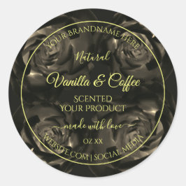 フローラダークブラウンバラ製品パッケージラベル ラウンドシール