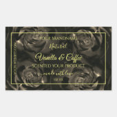 フローラダークブラウンバラ製品パッケージラベル 長方形シール (正面)