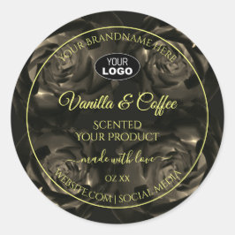 フローラダークブラウンバラ製品ラベル（ロゴ付き） ラウンドシール