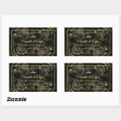 フローラダークブラウンバラ製品ラベル(ロゴ付き) 長方形シール (シート)