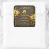 フローラダークブラウン樹皮粒製品ラベル スクエアシール (バッグ)