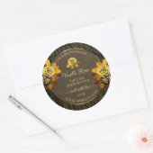 フローラダークブラウン樹皮粒製品ラベル ラウンドシール (封筒)