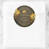 フローラダークブラウン樹皮粒製品ラベル ラウンドシール (バッグ)