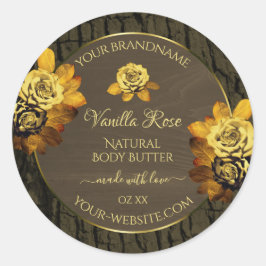 フローラダークブラウン樹皮粒製品ラベル ラウンドシール