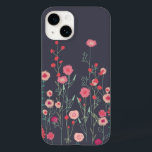 フローラダークボホ Case-Mate iPhone 14ケース<br><div class="desc">の絵画野生の花プリマスの壁で見た。ボホかわいらしは暗い灰色の背景に絵画ピンクのフローラを緩める。オリジナルアートby Nic Squirrell.</div>