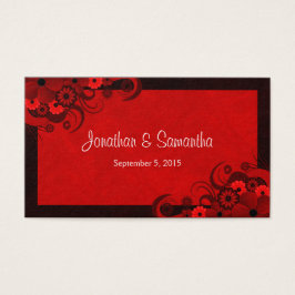 フローラダークレッドゴシックのカスタムウェディングメッセージカード