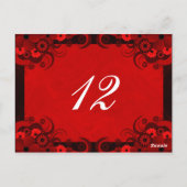 フローラダークレッドゴシック披露宴テーブル番号カード ポストカード (裏面)