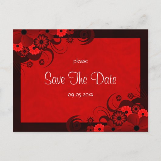 フローラダークレッドゴシック日付はがきを保存 案内ポストカード (正面)